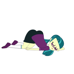 Size: 2952x2952 | Tagged: safe, artist:gmaplay, juniper montage, equestria girls, g4, clothes, eyes closed, face down ass up, female, glasses, high res, junibum montage, shoes, simple background, solo, transparent background, vector