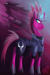 Size: 2400x3600 | Tagged: safe, artist:kenisu-of-dragons, tempest shadow, pony, unicorn, g4, my little pony: the movie, armor, broken horn, female, high res, horn, magic, mare, solo