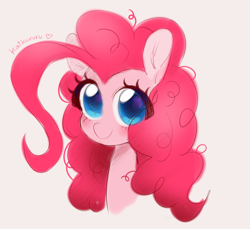 Size: 2037x1864 | Tagged: safe, alternate version, artist:kaikururu, pinkie pie, earth pony, pony, g4, :3, bust, cute, diapinkes, digital art, face mask, female, looking at you, mare, portrait, simple background, solo, white background