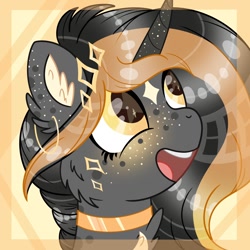 Size: 1000x1000 | Tagged: safe, artist:irennecalder, oc, oc only, pony, unicorn, bust, commission, female, mare, portrait, solo