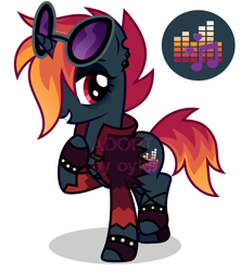 Size: 2900x3280 | Tagged: safe, artist:oyks, oc, pony, unicorn, adoptable, clothes, glasses, high res, rock star