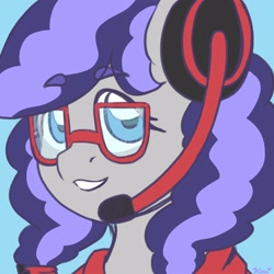 Size: 2500x2500 | Tagged: safe, artist:koapony, oc, oc only, oc:cinnabyte, commission, gaming headset, glasses, headphones, headset, high res, icon, smiling