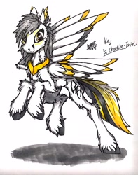 Size: 2448x3112 | Tagged: safe, artist:creature.exist, oc, oc only, oc:kej, pegasus, pony, high res, solo, traditional art