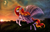 Size: 1504x968 | Tagged: safe, artist:raychelrage, oc, oc only, butterfly, insect, ladybug, pegasus, pony, scenery, solo, sunset