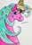 Size: 2711x3766 | Tagged: safe, artist:pinkberryprincess, oc, oc only, pony, unicorn, bust, food, high res, horn, ice cream, ice cream cone, ice cream horn, signature, smiling, solo, traditional art, unicorn oc