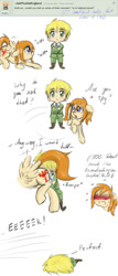 Size: 600x1400 | Tagged: safe, artist:askponybrandenburg, human, pegasus, pony, ask, boots, brandenburg, clothes, comic, crossed arms, dialogue, female, male, mare, ponified, shoes, sniffing, suspicious
