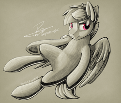Size: 6000x5100 | Tagged: safe, artist:supermoix, oc, oc only, oc:supermoix, pegasus, pony, sepia, solo, wings