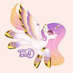 Size: 3000x3000 | Tagged: safe, artist:tosh03x, princess celestia, alicorn, original species, pony, g4, art, colored, cute, flat colors, full body, high res, simple background