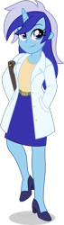 Size: 1271x4500 | Tagged: safe, artist:limedazzle, minuette, equestria girls, g4, clothes, equestria girls style, female, horn, lab coat, show accurate, simple background, solo, transparent background, vector