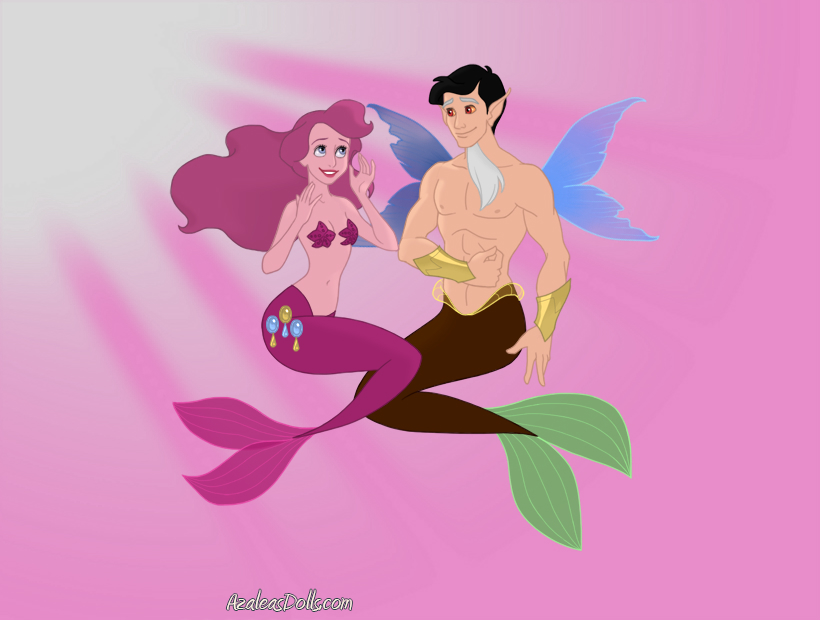 2316151 - safe, artist:azaleasdolls, editor:jdueler11, discord, fluttershy,  mermaid, merman, turtle, g4, bare shoulders, blushing, female, fin wings,  fins, male, mermaid maker, mermaid tail, mermaidized, mermanized,  ship:discoshy, shipping, species