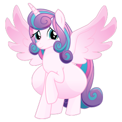 Size: 1280x1280 | Tagged: safe, artist:xniclord789x, princess flurry heart, alicorn, pony, g4, belly, big belly, cute, female, flurrybetes, mama flurry, mare, older, older flurry heart, pregnant, raised hoof, simple background, spread wings, transparent background, wings