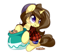 Size: 1004x920 | Tagged: safe, artist:loyaldis, oc, oc only, oc:astral flare, pony, unicorn, adorkable, beanie, blushing, caught, chest fluff, chewing, cookie, cookie jar, crumbs, cute, cutie mark, dork, eating, female, flannel, food, hat, heart eyes, nom, ocbetes, simple background, smiling, solo, transparent background, wingding eyes