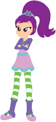 Size: 289x622 | Tagged: safe, artist:selenaede, artist:user15432, human, equestria girls, g4, barely eqg related, base used, clothes, crossed arms, crossover, dress, equestria girls style, equestria girls-ified, plum pudding, purple dress, purple hair, shoes, socks, solo, stockings, strawberry shortcake, strawberry shortcake's berry bitty adventures, thigh highs