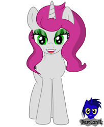 Size: 3840x4707 | Tagged: safe, artist:damlanil, oc, oc only, oc:peony, pony, unicorn, cute, female, front, horn, looking at you, makeup, mare, simple background, solo, transparent background, vector