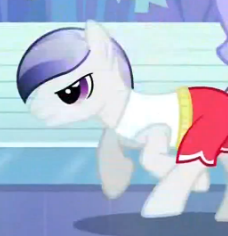 Size: 228x236 | Tagged: safe, screencap, periwinkle pace, crystal pony, earth pony, pony, g4, games ponies play, athlete, clothes, cropped, male, running, solo, stallion