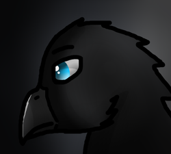 Size: 2000x1800 | Tagged: safe, artist:somber, oc, oc only, oc:corvus, bird, crow, griffon, black background, bust, colored, gradient background, griffon oc, lidded eyes, male, sad, simple background, solo