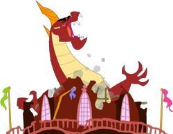 Size: 6186x4804 | Tagged: safe, artist:anonymouspotato, derpibooru exclusive, garble, dragon, g4, open mouth, simple background, solo, transparent background, vector, wreckage