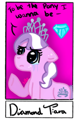 Size: 710x1080 | Tagged: safe, alternate version, artist:vassy.draws, diamond tiara, earth pony, pony, g4, bust, crying, diamond, female, filly, frown, jewelry, raised hoof, solo, tiara, underhoof