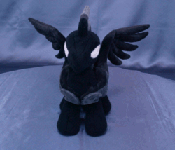 Size: 800x685 | Tagged: safe, artist:adamar44, pony of shadows, pony, g4, animated, cute, irl, perfect loop, photo, plushie, rotating, shadorable, solo, stop motion