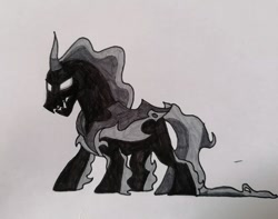 Size: 750x592 | Tagged: safe, artist:agirlwholovesmlp, pony of shadows, alicorn, pony, shadow pony, g4, male, simple background, solo, stallion, standing, traditional art, white background