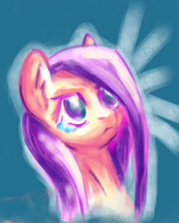 Size: 3157x3925 | Tagged: safe, artist:coco-drillo, fluttershy, pegasus, pony, g4, angry, bust, colorful, crying, determined, ear fluff, female, high res, natg2020, newbie artist training grounds, portrait, simple background, solo, teary eyes