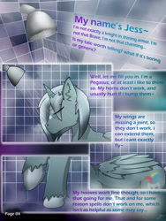 Size: 2600x3462 | Tagged: safe, artist:jesterpi, oc, oc:jester pi, pegasus, pony, comic:a jester's tale, comic, eyes closed, high res, horns, panels, pegacorn, shower, text, water, wet, wings