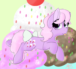 Size: 2598x2362 | Tagged: safe, artist:jubyskylines, lickety-split, pony, g1, food, high res, ice cream, tongue out
