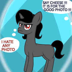 Size: 800x800 | Tagged: safe, alternate version, artist:php185, king sombra, pony, unicorn, g4, male, missing cutie mark, offscreen character, past, solo, stallion, thought bubble