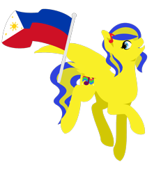 Size: 2208x2392 | Tagged: safe, artist:ponyrailartist, oc, oc only, oc:swivel starsong, pegasus, pony, flag, high res, philippines, simple background, solo, transparent background