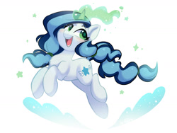 Size: 1600x1200 | Tagged: safe, artist:oofycolorful, oc, oc only, pony, unicorn, blushing, chest fluff, female, magic, mare, open mouth, simple background, solo, stars, white background, wingding eyes