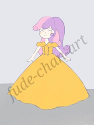 Size: 1280x1706 | Tagged: safe, artist:fude-chan-art, sweetie belle, equestria girls, g4, clothes, dress, gown