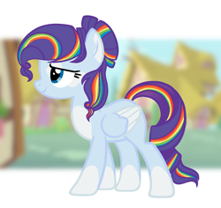 Size: 1540x1452 | Tagged: safe, artist:luvlfle, oc, oc only, pegasus, pony, female, magical lesbian spawn, mare, offspring, parent:rainbow dash, parent:rarity, parents:raridash, solo, two toned wings, wings