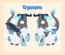 Size: 3634x3064 | Tagged: safe, artist:luvlfle, oc, oc only, oc:dynamo, draconequus, high res, male, reference sheet, solo