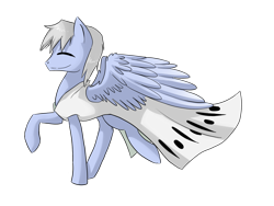 Size: 1600x1200 | Tagged: safe, artist:tomat-in-cup, oc, oc only, pegasus, pony, clothes, dress, eyes closed, pegasus oc, raised hoof, simple background, solo, transparent background, wings