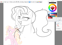 Size: 1361x1001 | Tagged: safe, artist:buttercupsaiyan, luster dawn, g4, doodle, female, heart eyes, wingding eyes, wip