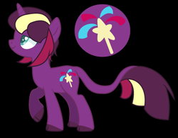 Size: 2281x1777 | Tagged: safe, artist:jackie-sheepwitch, oc, oc only, pony, unicorn, base used, black background, cloven hooves, colored hooves, female, horn, leonine tail, magical lesbian spawn, mare, next generation, offspring, parent:tempest shadow, parent:twilight sparkle, parents:tempestlight, raised hoof, reference sheet, simple background, smiling, solo, unicorn oc