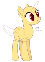Size: 900x1227 | Tagged: safe, artist:teepew, oc, oc only, alicorn, pony, alicorn oc, bald, base, female, horn, mare, red eyes, simple background, smiling, transparent background, wings