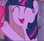 Size: 785x722 | Tagged: safe, screencap, twilight sparkle, alicorn, pony, a trivial pursuit, g4, my little pony: friendship is magic, cropped, cute, eyes closed, female, messy mane, offscreen character, open mouth, smiling, solo, twiabetes, twilight sparkle (alicorn)