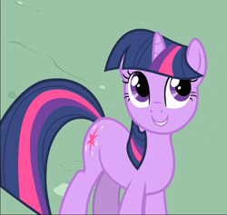 Size: 714x676 | Tagged: safe, screencap, twilight sparkle, pony, unicorn, g4, stare master, cropped, cute, female, mare, smiling, solo, twiabetes, unicorn twilight