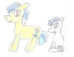 Size: 1061x815 | Tagged: safe, artist:ptitemouette, oc, oc:king knight, oc:royal castle, magical gay spawn, offspring, parent:flash sentry, parent:shining armor, parents:shiningsentry