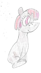 Size: 493x875 | Tagged: safe, artist:ptitemouette, oc, oc only, oc:sugar crumble, pony, female, freckles, magical lesbian spawn, offspring, parent:babs seed, parent:twist, parents:babstwist, smiling, solo