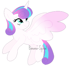 Size: 501x481 | Tagged: safe, artist:leviostars, princess flurry heart, alicorn, pony, g4, female, flying, looking back, mare, older, older flurry heart, simple background, smiling, solo, transparent background