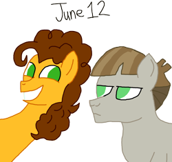 Size: 1280x1205 | Tagged: safe, artist:horroraceman93, cheese sandwich, mudbriar, pony, g4, cheesebriar, duo, gay, male, pride month, simple background, transparent background