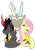 Size: 1024x1451 | Tagged: safe, artist:vchart920, discord, fluttershy, king sombra, draconequus, pegasus, pony, unicorn, g4, bisexual, blushing, bust, curved horn, eyes closed, female, fluttershy gets all the stallions, gay, horn, hug, male, mare, one eye closed, open mouth, polyamory, ship:discoshy, ship:sombrashy, shipping, signature, simple background, smiling, sombra eyes, sombracord, stallion, straight, transparent background, wink