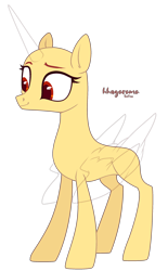 Size: 1680x2716 | Tagged: safe, artist:teepew, oc, oc only, alicorn, pony, alicorn oc, bald, base, concave belly, female, horn, mare, simple background, slender, smiling, solo, thin, transparent background, wings