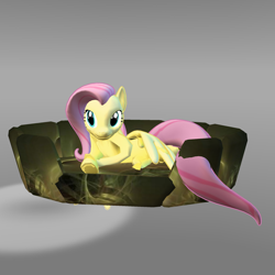 Size: 2048x2048 | Tagged: safe, artist:monstermaster13, fluttershy, pegasus, pony, g4, 3d, female, high res, sleeping, solo, through wall