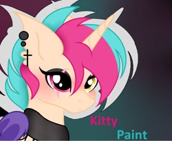 Size: 1280x1054 | Tagged: safe, artist:nightstellarsentry, oc, oc only, oc:kittypaint, pony, heterochromia, scar, solo