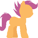 Size: 128x128 | Tagged: safe, anonymous artist, artist:eleven, edit, scootaloo, pegasus, pony, g4, animated, code pony, fan game, female, gif, mare, plat adventures, solo, walk cycle, walking