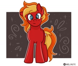 Size: 1280x1086 | Tagged: safe, artist:redpalette, oc, oc:dusty sprinkles, vampire, vampony, confused, cute, male, red, stallion