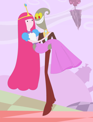 Size: 3008x3936 | Tagged: artist needed, safe, discord, pinkie pie, human, anthro, g4, adventure time, cartoon network, chaos, crossover, discorded landscape, female, high res, humanized, husband and wife, male, nergal, princess bubblegum, ship:discopie, shipping, straight, the grim adventures of billy and mandy